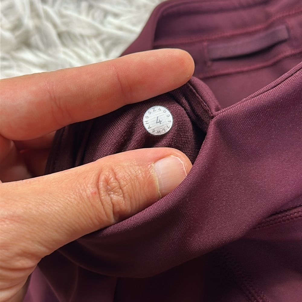 Lululemon Extra Mile Crop (Reflective 23") Garnet - Picture 6 of 7